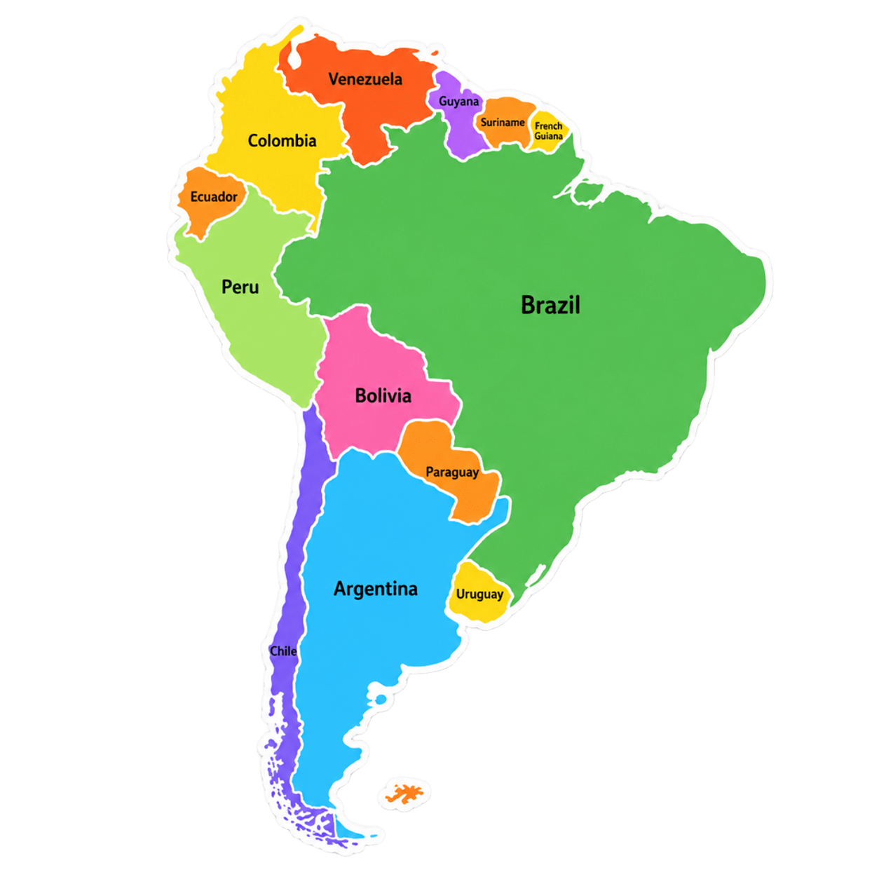 Mapa de Sudamérica